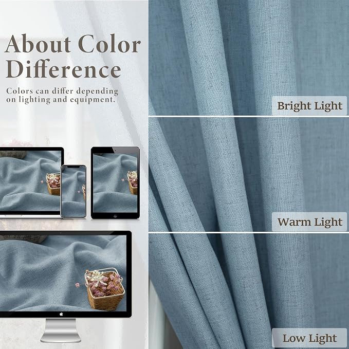 Light Blue Curtains 38 Inch Wide - Image 4