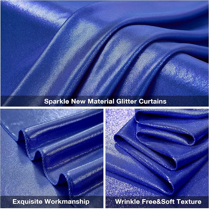 20x10FT Royal Blue Sequin Backdrop Curtain - Image 6