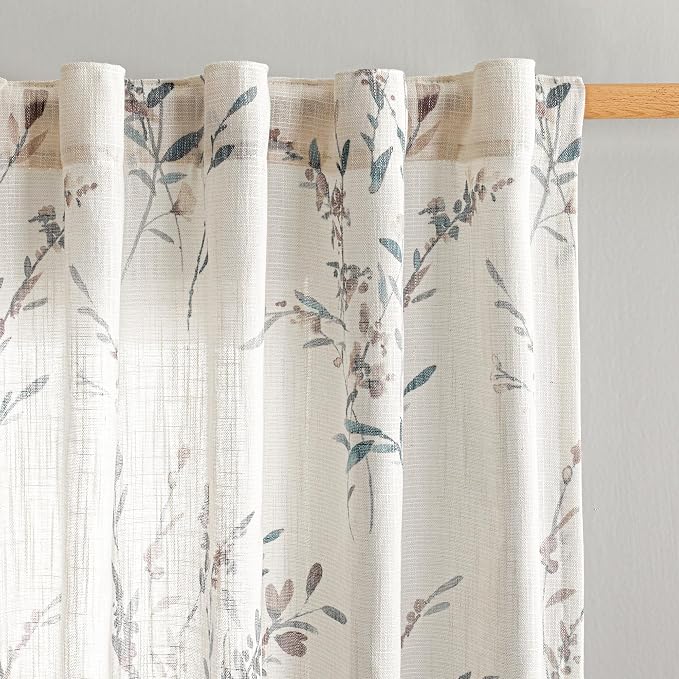 MYSKY HOME Sheer Floral Curtains by MYSKYHOME