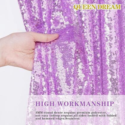 Light Purple Sequin Backdrop Curtain 2 Panel 2FTx8FT Glitter Photo Backdrop | - Image 5