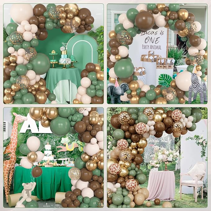 Amandir 153pcs Sage Green Brown Balloon Garland Arch Kit Different Sizes | 18 - Image 6