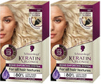 Schwarzkopf Keratin Blonde Hair Dye Platinum Blonde 001, Ultra Lightening Kit, 1 Application - Hair Bleach Enriched with Keratin, Lightens up to 9 Levels and Protects Hair from Breakage (Pack of 2)