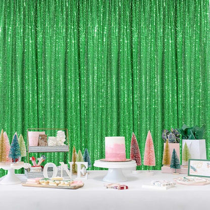 Sequin Backdrop Curtains 6 Packs 2ftx8ft Green Photo Background Drapes | - Image 3