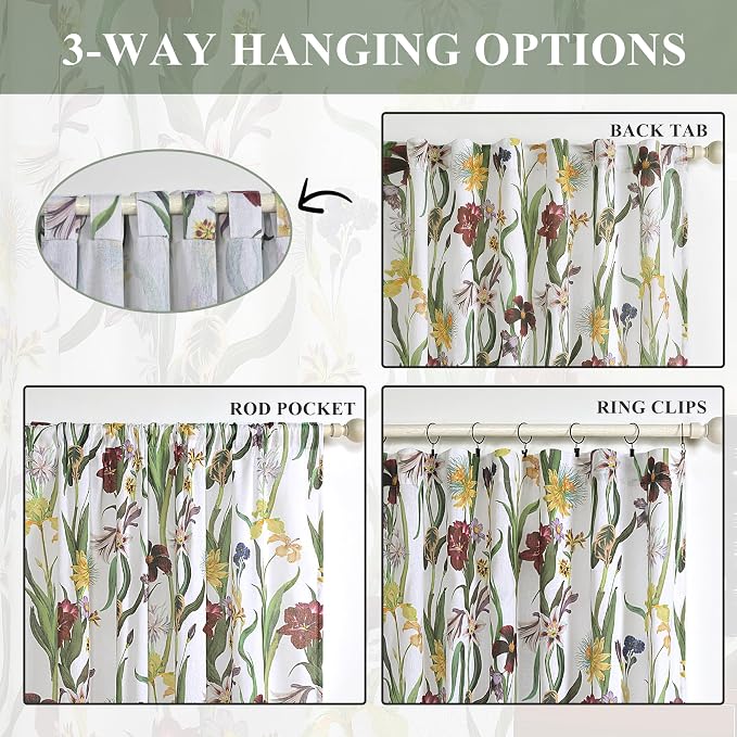 Schweek Boho Floral Curtains 96 Inches Long 2 Panels - Image 6