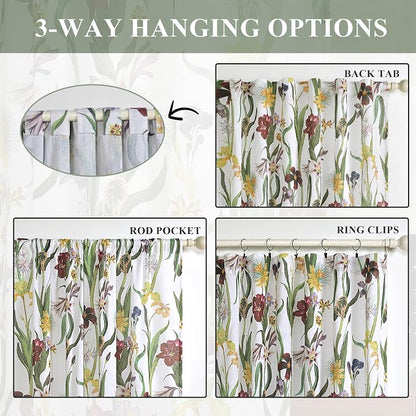 Schweek Boho Floral Curtains 96 Inches Long 2 Panels - Image 6