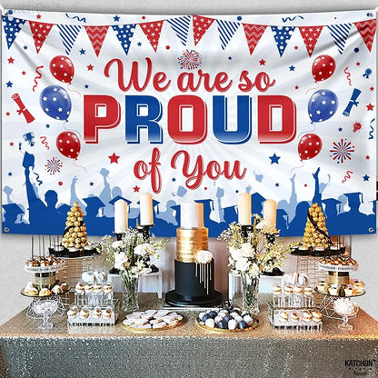 KatchOn We are So Proud of You Banner 72x44 Inch | Congratulations Banner Red - Image 4