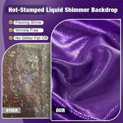 10x10FT Purple Sequin Backdrop Curtain - Image 2
