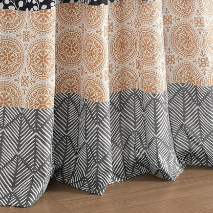 Lush Decor Bohemian Stripe Window Curtain Panels, Pair 52" W x 84" L Yellow & - Image 4