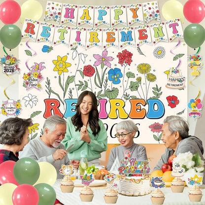 Roetyce Flower Retirement Party Decorations, Legend Has Retired Photo Backdrop - Image 9