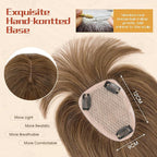 Rich Choices Human Hair Toppers for Women-100% Real Remy Hair Topper with 3D 360°Bang-Upgraded 150% Density 9 * 12CM Lace Base-Clip in Hairs topper for Thinning Hairs-14Inch #4 Medium Brown