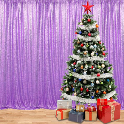 Lavender Sequin Backdrop Curtain 1 Panel 10FTx10FT | Glitter Sequence Drapes - Image 4