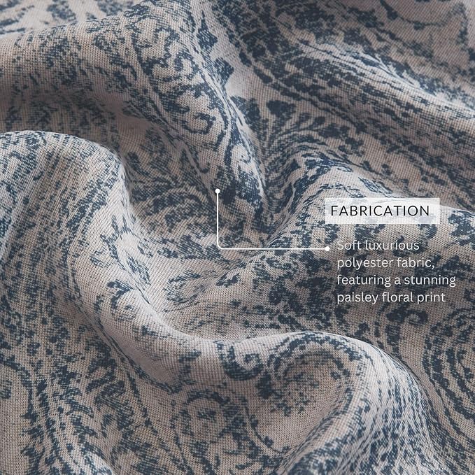 Threadmade Vittoria Paisley Printed Blackout Curtain Panel - Image 5