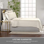 Queen Pillowcases by Pure Bamboo, Genuine 100% Organic Viscose Derived from Bamboo, Luxuriously Soft & Cooling, Double Stitching, Envelope Closure (2 Queen Pillowcases, Ivory)