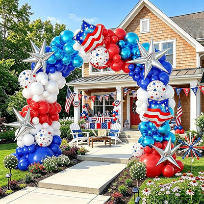 153Pcs 4th of July Balloon Arch Garland Kit Red White and Blue Party Decorations by OTLGEUA