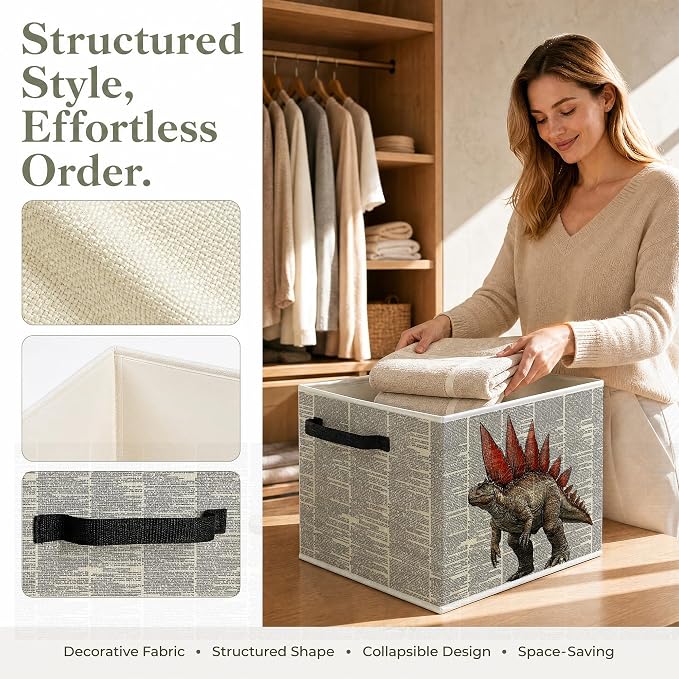 Stegosaurus Dinosaur Nursery Storage Basket - Image 2
