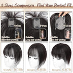 Hair Toppers for Women Real Human Hair - 360° Coverage Brown Black Clip In Topper with Bangs for Thinning Hair Upgraded 5×9 cm Silk Base Ideal for Everyday Use