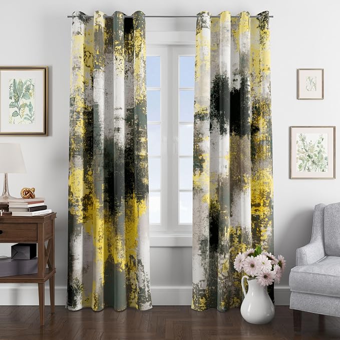 Asuexpect Abstract Curtains 2 Panels Abstract Rust Curtain Room Darkening - Image 6