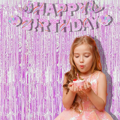 BRAVESHINE Iridescent Purple Foil Curtain | Holographic Fringe Backdrop | 2 - Image 5
