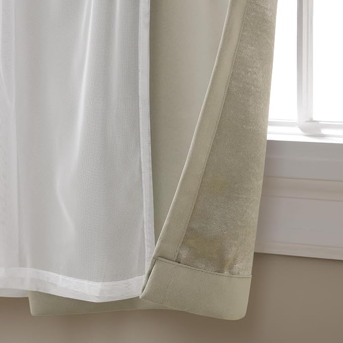 TOWN & COUNTRY LUXE Talia Double Layer Indoor Curtains, Sheer and Room - Image 3