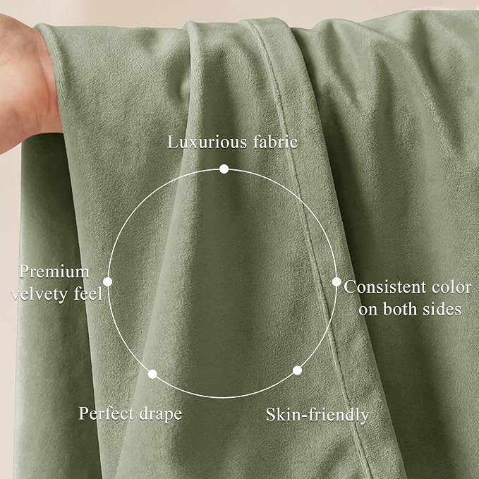 Sage Green Velvet Curtains Farmhouse - Image 4