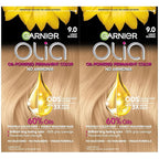 Garnier Hair Color Olia Ammonia-Free Brilliant Color Oil-Rich Permanent Hair Dye, 9.0 Light Blonde, 2 Count (Packaging May Vary)