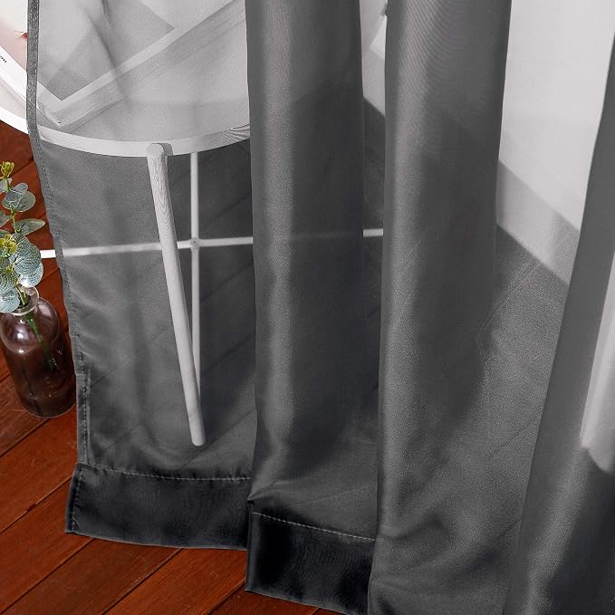 NICETOWN Sheer Curtains for Bedroom Windows, Grommet Casual Soft Voile Sheer - Image 6