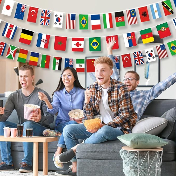 100 Countries String Flag, 95FT International Flags Bunting Banner, World Flag - Image 3