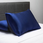 Fishers Finery 19mm 100% Pure Mulberry Silk Pillowcase, Quality Tested (Navy, K)