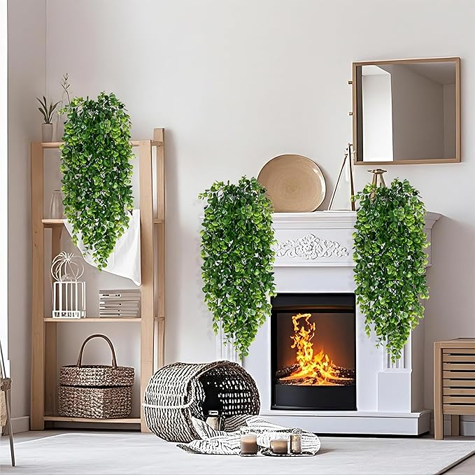 4Pcs Fake Hanging Plants 2.7FT Fake Plants Fake Vines Greenery | UV Resistant - Image 4