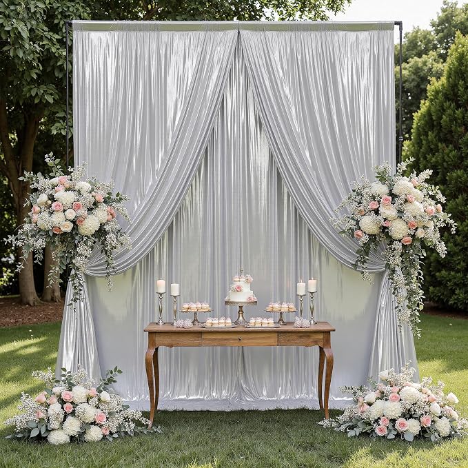 Outpain 10x10ft Silver Sequin Backdrop Curtains -Heavy Duty Gold Photography - Image 5