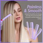 Mars Wellness 4 Piece Professional Comb Set Lavender - USA MADE - Fine Pro Tail, Dresser Hair Comb Styling Comb - Premium Grade for Men and Women - Parting Teasing and Styling - Lavender
