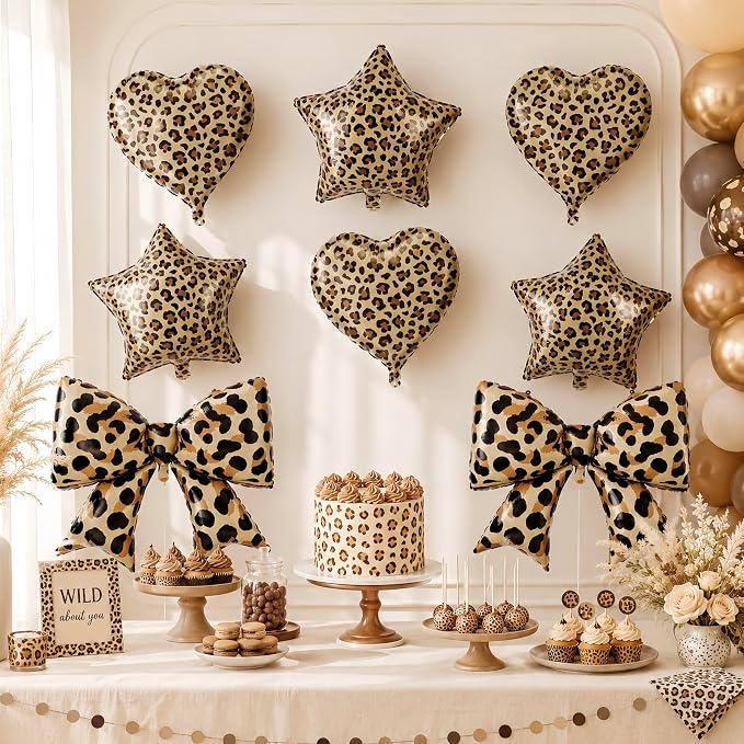 9Pcs Leopard Print Balloons/Wild One Birthday Party Decor - Image 6