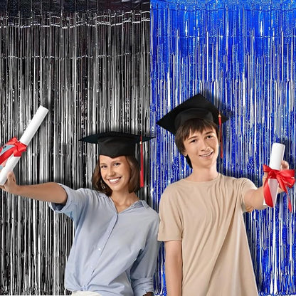 BRAVESHINE Foil Fringe Curtains | Metallic Tinsel Party Steamers Backdrop | - Image 4