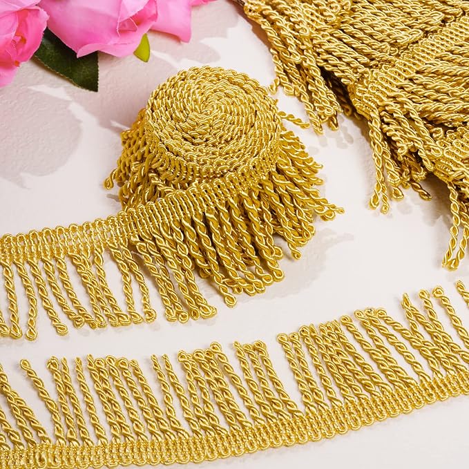 12 Yards Fringe Trim Curtain Fringes 2.5 Inch Wide Fabric Trims Tassel - Image 4