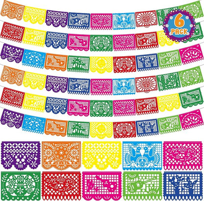 6 PCS Cinco De Mayo Banner, 110FT Colorful Fiesta Party Decorations, Plastic by Heartome