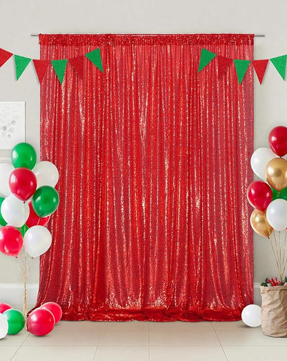 Eternal Beauty Red 3mm Sequin Backdrop 20x10 Ft - Image 7