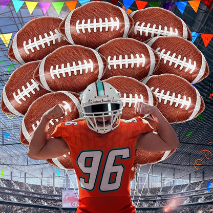 12PCS Football Foil Balloons Rugby Balloons Sports Theme Party Decor | Football - Image 7