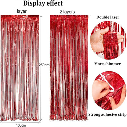 BRAVESHINE Foil Fringe Curtains | Photo Booth Party Streamers Backdrop | 3.2 x - Image 9