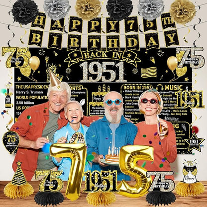 Zirtorei 75th Birthday Decorations - Image 5