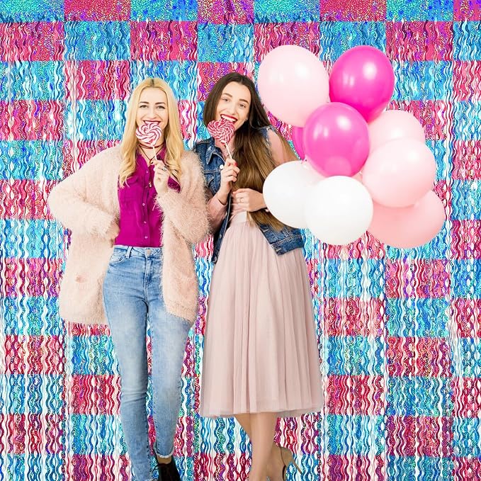 GOER Metallic Tinsel Foil Fringe Curtains Party Photo Backdrop Party Streamers - Image 9
