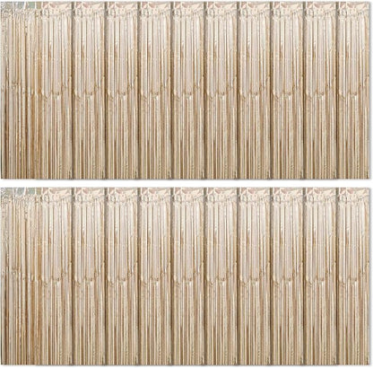 20 Pack Champagne Gold Foil Curtains by Ohiyoo