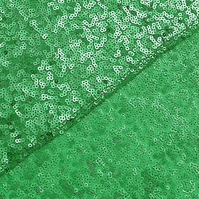 Sugargirl Grass Green Sequin Backdrop Curtain 7FTx7FT Glitter Grass Green - Image 4