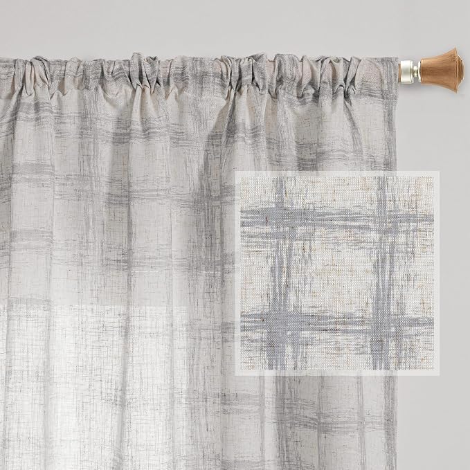 MYSKY HOME Linen Sheer Curtains 95 Inch Length by MYSKYHOME
