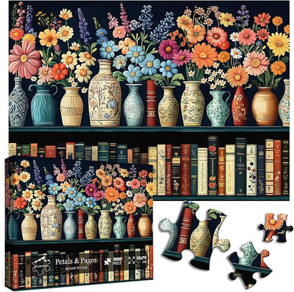 Wildflower Puzzles for Adults 1000 Pieces, PICKFORU Vintage Flower Book Puzzle - Image 9