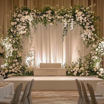 White Backdrop Curtain Drapes for Parties, 4 Panel 5x10FT - Image 6