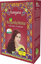 Kangana Burgundy Henna Powder for 100% Grey Coverage - Natural Henna Powder for Hair Dye/Color - 6 Pouches - Total 60g (2.11 Oz)