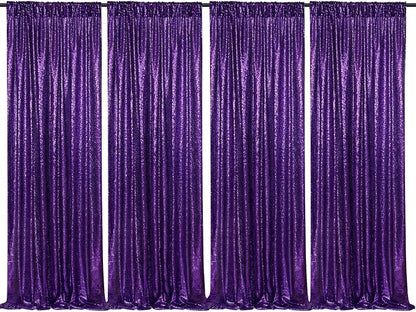 Purple Sequin Backdrop 4 Panels 2FTx8FT Glitter Party Photo Background | by QueenDream