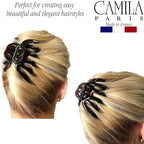 Camila Paris AD718 2PK French Octopus Hair Clip, Large Clips for Thick Hair, Girls Big Claw Clip for Long Hair, Durable Women's Clips With Strong No-Slip Grip, Made in France