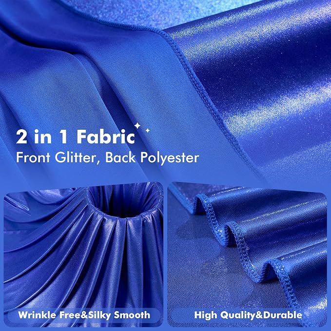 40x10ft Shimmer Royal Blue Sequin Backdrop Curtain - Image 2