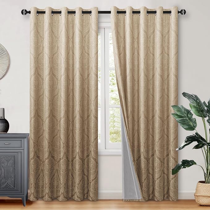 DWCN 100% Blackout Curtains for Bedroom by DWCN